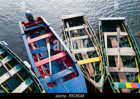 Dominica, Portsmouth, Indian River, wooden boats Stock Photo