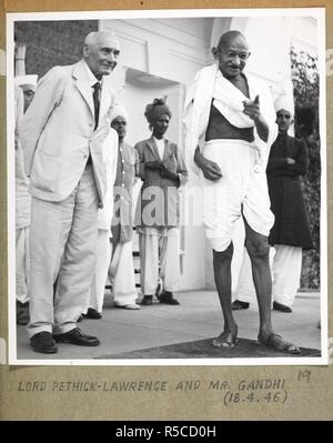 Mahatma Gandhi With Lord Pethick Lawrence, Delhi, India, Asia, May 