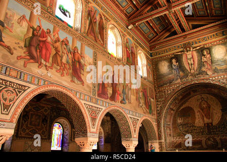 Israel, Shephelah, St. Stephen Church at the Salesian Monastery in Beit Gemal built in 1932 Stock Photo