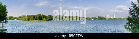 Landscape in Herastrau park in the north part of the city, Bucharest, Romania Stock Photo