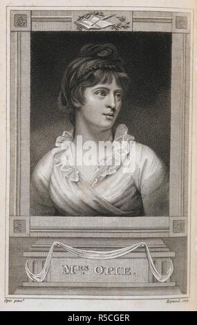 'Mrs Opie'. A portrait of Amelia Opie, nÃ©e Alderson (12 November 1769 â€“ 2 December 1853). An English author who published numerous novels in the Romantic Period of the early 19th century. . The cabinet, or, Monthly report of polite literature. London : Mathews & Leigh, 1807-1808. Source: P.P.5657 opposite page 217. Stock Photo