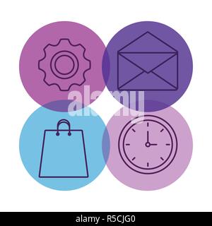 envelope mail with set icons vector illustration design Stock Vector