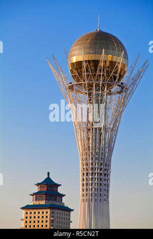 Kazakhstan, Astana, Nurzhol Bulvar - central boulevard, Bayterek Tower Stock Photo