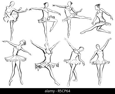 classical ballet woman dancers vector illustration r5cp64