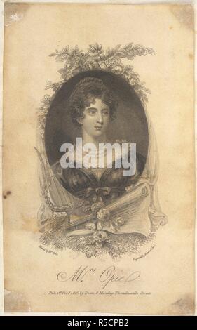 Mrs Opie. Elegy to the memory of the late Duke of Bedford; w. London, 1802. Amelia Alderson Opie (1769-1853). British novelist and poet. Portrait.  Image taken from Elegy to the memory of the late Duke of Bedford; written on the evening of his interment.  Originally published/produced in London, 1802. . Source: 11642.h.14, frontispiece. Language: English. Author: OPIE, AMELIA ALDERSON. Hopwood, J. Stock Photo