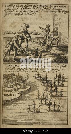 The cruel and bloodthirsty acts in Ireland during the english Civil War and the religious conflicts between Roman Catholics and Protestants. . The Teares of Ireland. England. Source: G.5557 69. Language: English. Author: Cranford, James. Stock Photo