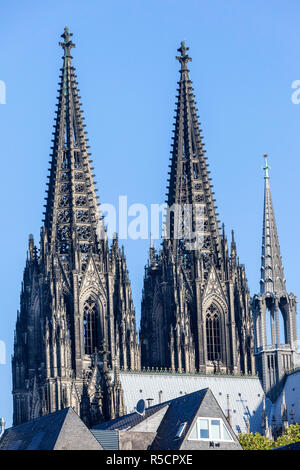 Cologne, Germany.  Spires of the Cathedral of Cologne. Stock Photo