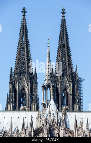 Cologne, Germany.  Spires of the Cathedral of Cologne. Stock Photo