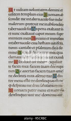 Text page: Psalm 26. Mirandola Hours. Italy, circa 1490-1499. [Whole folio] Text page from the Office of the Dead; Psalm 26 Image taken from Mirandola Hours. Originally published/produced in Italy, circa 1490-1499. Source: Add. 50002, 98v. Language: Latin. Stock Photo