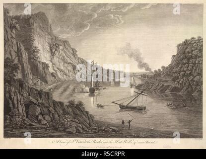 A view of St. Vincent's Rocks and the Hot-Wells near Bristol. A View of St. Vincent's Rocks and the Hot-Wells. 1756. Source: Maps K.Top.13.88.b. Language: English. Author: Benoist, A. Stock Photo
