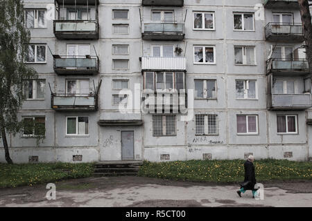 Latvia, Western Latvia, Kurzeme Region, Liepaja-Karosta, former Soviet Navy housing Stock Photo