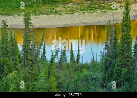 Overlooking the Hay River, Enterprise, Northwest Territories, Canada Stock Photo