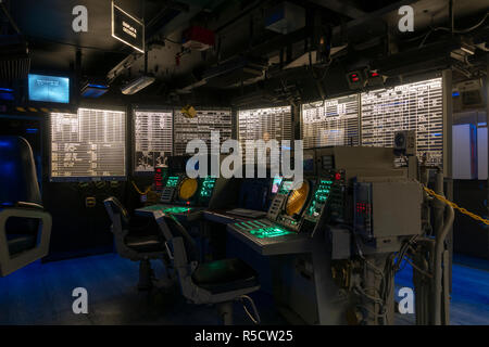 'Display & Decision', part of the Combat Information Center (CIC), USS Midway Museum, San Diego, California, United States. Stock Photo