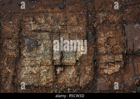 Brittle Cracked Granite Rock Bed Stock Photo