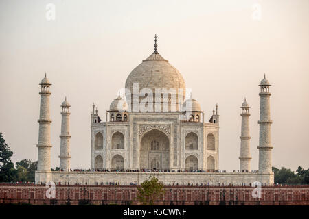 Taj Mahal seen from Mehtab Bagh gardens, Agra, Uttar Pradesh, India Stock Photo