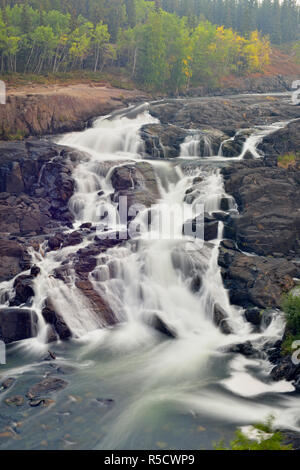 Overlooking Cameron Falls, Yellowknife, Ingraham Trail, Northwest Territories, Canada Stock Photo