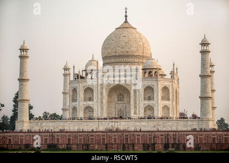 Taj Mahal seen from Mehtab Bagh gardens, Agra, Uttar Pradesh, India Stock Photo