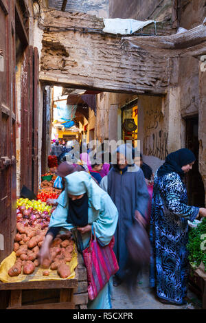 Vegetable Market, The Medina, Fes, Morocco Stock Photo