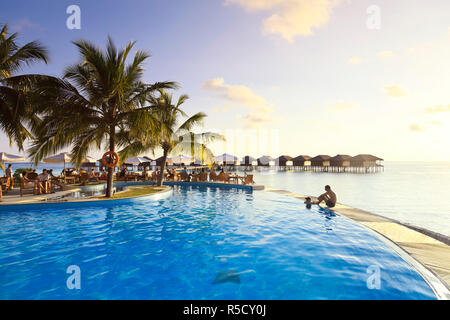 Maldives, Faafu Atoll, Filitheyo Island, Luxury Resort Stock Photo