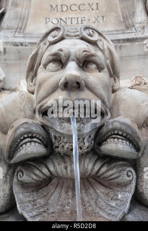 Italy, Rome, Piazza della Rotonda, Fountain Detail Stock Photo