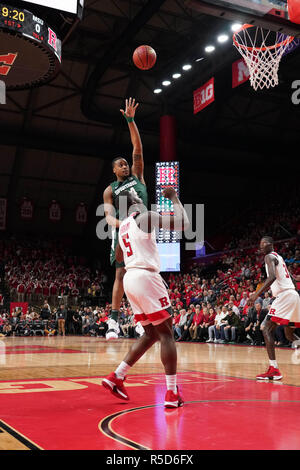 Piscataway, New Jersey, USA. 30th Nov, 2018. Michigan State Spartans forward NICK WARD (44) drives to the basket against Rutgers in a game at the Rutgers Athletic Center. Credit: Joel Plummer/ZUMA Wire/Alamy Live News Stock Photo