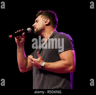 Sydney, NSW, Australia. 22nd Sep, 2018. The Voice Australia 2016 winner Alfie Arcuri seen performing at the Revesby Workers Club in Sydney Credit: Belinda Vel/SOPA Images/ZUMA Wire/Alamy Live News Stock Photo