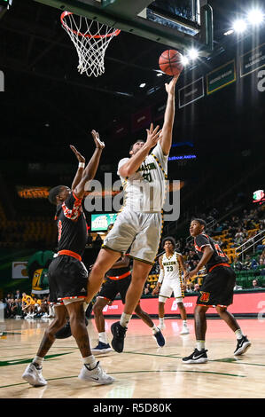 Fairfax, Virginia, USA. 28th Nov, 2018. JARRED REUTER (31) shoots a layup during the game held at Eaglebank Arena in Fairfax, Virginia. Credit: Amy Sanderson/ZUMA Wire/Alamy Live News Stock Photo