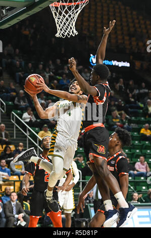 Fairfax, Virginia, USA. 28th Nov, 2018. OTIS LIVINGSTON II (4) in action during the game held at Eaglebank Arena in Fairfax, Virginia. Credit: Amy Sanderson/ZUMA Wire/Alamy Live News Stock Photo
