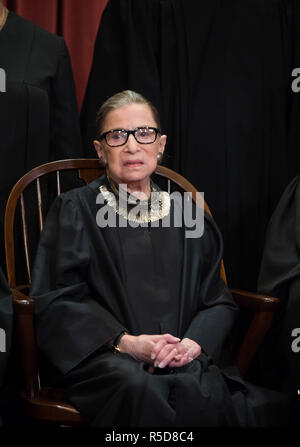 Washington, District of Columbia, USA. 30th Nov, 2018. Associate Justice of the Supreme Court Ruth Bader Ginsburg poses during the official Supreme Court group portrait at the Supreme Court on November 30, 2018 in Washington, DC Credit: Kevin Dietsch/Pool via CNP Credit: Kevin Dietsch/CNP/ZUMA Wire/Alamy Live News Stock Photo