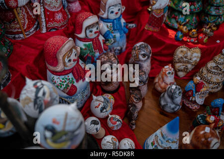 Russian folk figures as gifts for Christmas Stock Photo