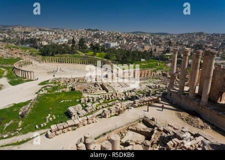 Jordan, Jerash, overview of Roman-era city ruins Stock Photo