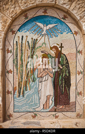 Jordan, Jordan River Valley, Bethany-Beyond-The-Jordan-Al-Maghtas, Baptismal site of Jesus Christ, religious art Stock Photo