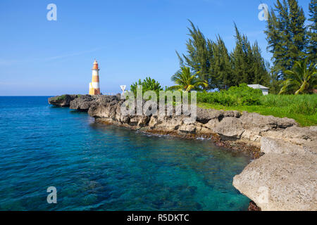 Folly Point Lighthouse, Port Antonio, Portland Parish, Jamaica, Caribbean Stock Photo