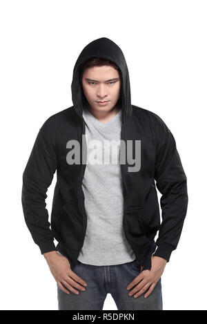 Asian man in hoodie shirt Stock Photo