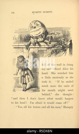 Alice and Humpty Dumpty. [Through the Looking-Glass, and what Alice found there ... With fifty illustrations by John Tenniel.]. London : Macmillan & Co., 1897. Source: 012808.eee.57 page 118. Stock Photo