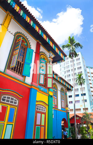 Singapore, Little India, Colourful Heritage Villa, once the residence of Tan Teng Niah Stock Photo