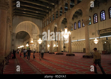 Syria, Damascus, Old, Town, Umayyad Mosque, Prayer Hall Stock Photo