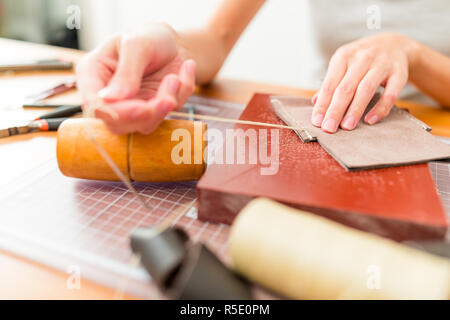 Handmade leather Stock Photo