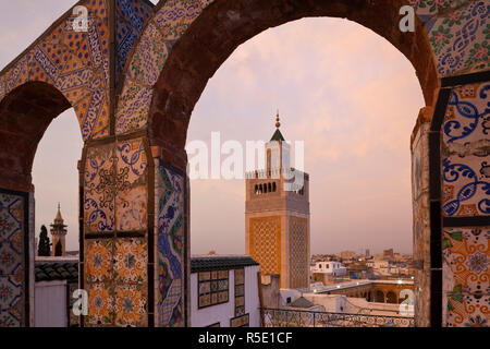 Tunisia, Tunis, Medina, Zaytouna-Great Mosque, view through arches Stock Photo