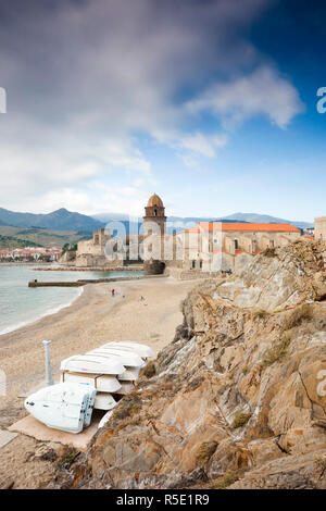 France, Languedoc-Roussillon, Pyrennes-Orientales Department, Vermillion Coast Area, Collioure Stock Photo