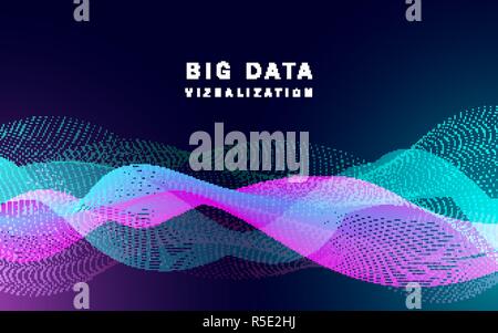 Visualization big data banner. Realistic illustration of visualization big data vector banner for web design Stock Vector