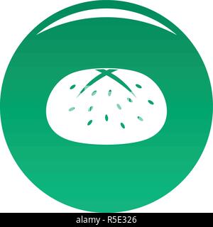 Bun icon. Simple illustration of bun vector icon for any design green Stock Vector