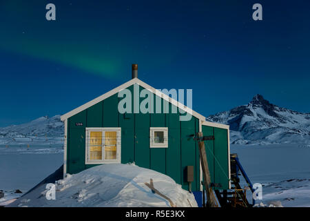 Aurora Borealis or Northern Polar Lights, Tasiilaq, E. Greenland Stock Photo