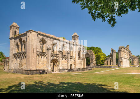 The ancient remains of the Lady Chapel at Glastonbury Abbey in Somerset, England. Stock Photo