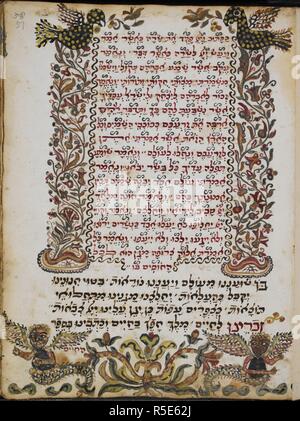 Prayers. Service Book For The Jewish New Year. 1614. A page containing prayers for the New Year.  Image taken from Service Book For The Jewish New Year.  Originally published/produced in 1614. . Source: Harley 5794, f.57. Language: Hebrew. Stock Photo