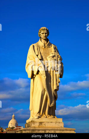 Statue of St. Vincent, Luzia Square, Lisbon, Portugal Stock Photo