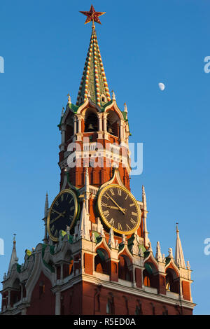 Russia, Moscow, Red Square, Kremlin, Spasskaya Tower Stock Photo