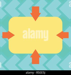Design business Empty template isolated Minimalist graphic layout template for advertising . Arrows on Four Sides of Blank Rectangular Shape Pointing  Stock Vector