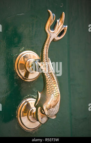 Malta, Valletta, fish-shaped door knockers at the French Embassy Stock Photo