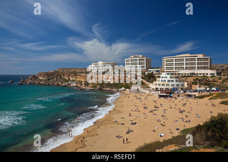 Malta, Northwest Malta, Golden Bay Beach Stock Photo